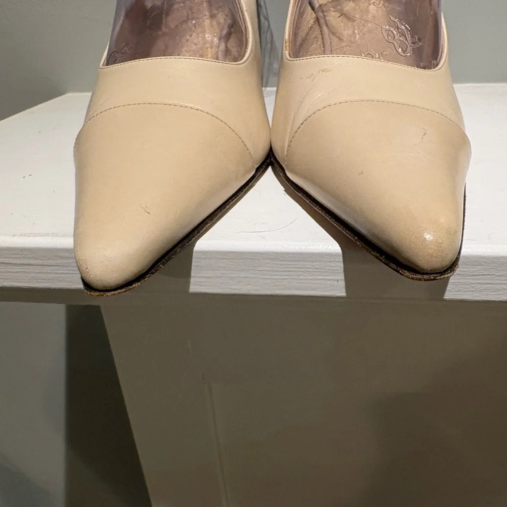 Cole Haan Cream Slingback Heels - Picture 3 of 15